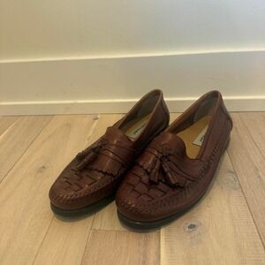 made in Brazil David Taylor brown leather loafers with tassels Sz 10  #loafers